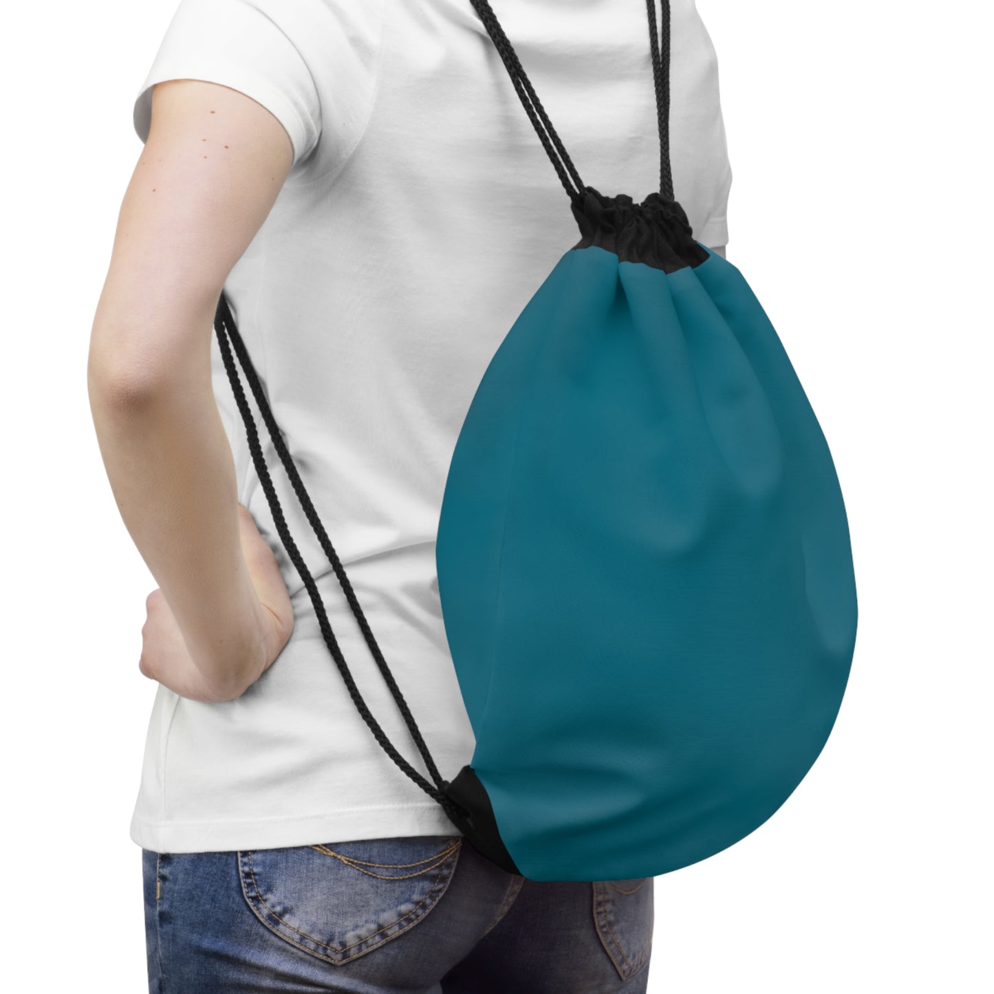 True Holiday Deep Ocean Blue Solids Drawstring Bag