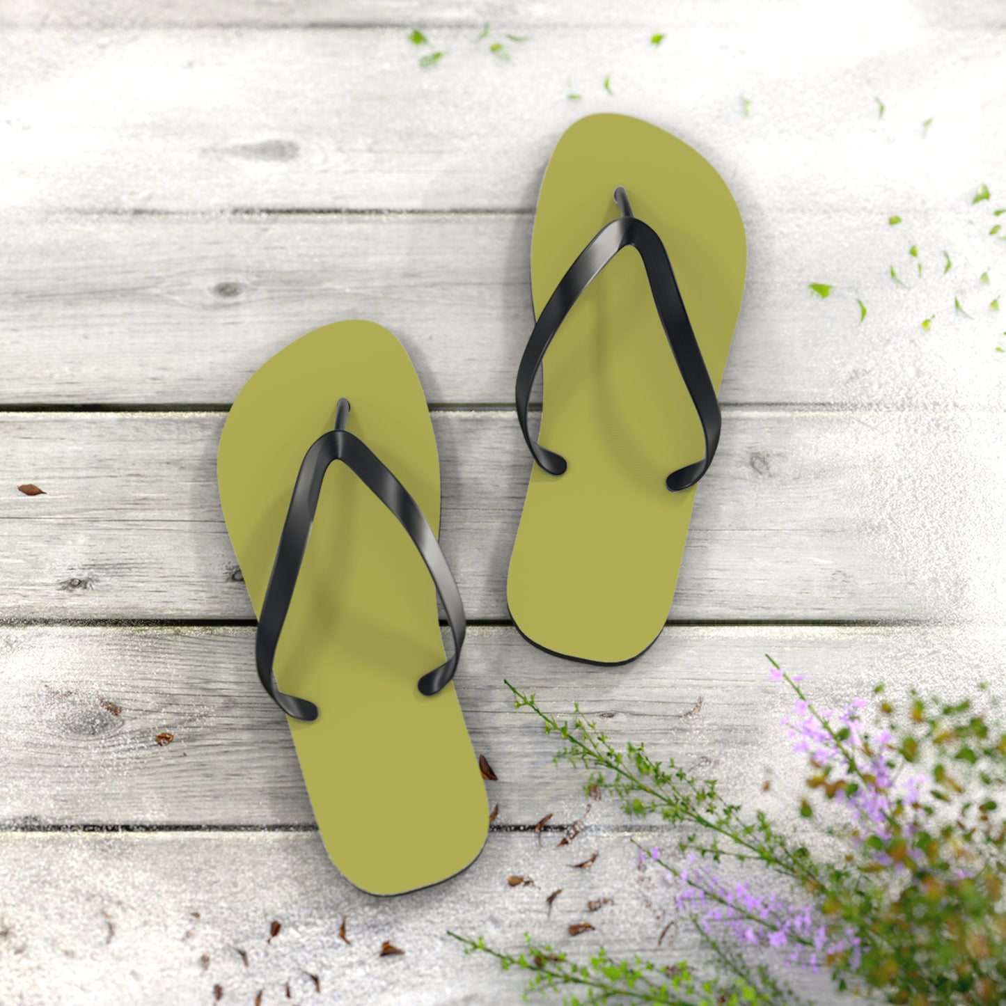 True Holiday Perennial Green Solids Flip Flops