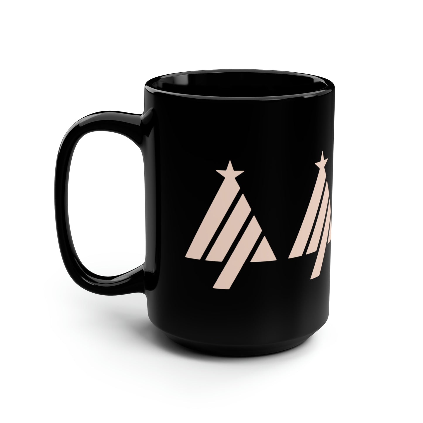 True Holiday Sunlit Coral Orange Solids Black Mug, 15oz