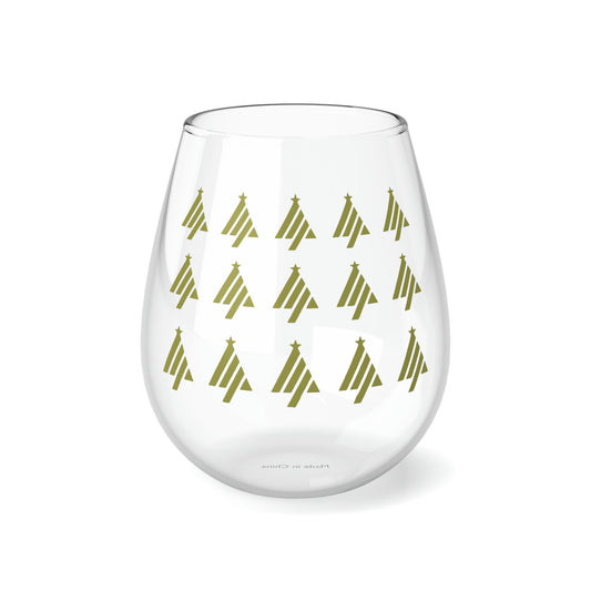 True Holiday Perennial Green Solids 11.75oz Stemless Wine Glass