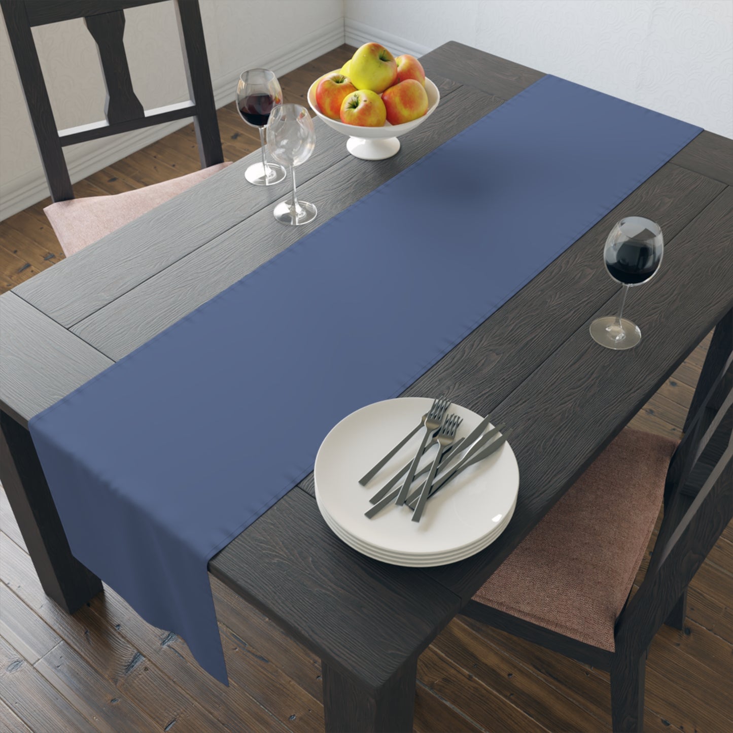 True Holiday Blue Nova Blue Solids Table Runner
