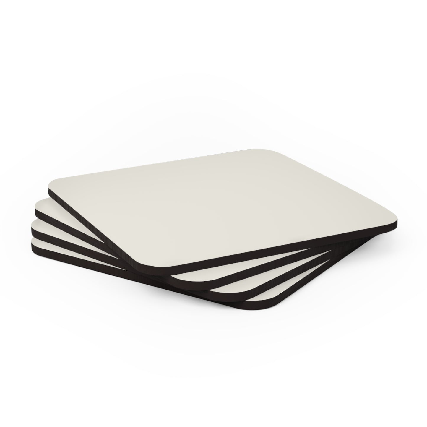 True Holiday White Dove White Solids Corkwood Coaster Set