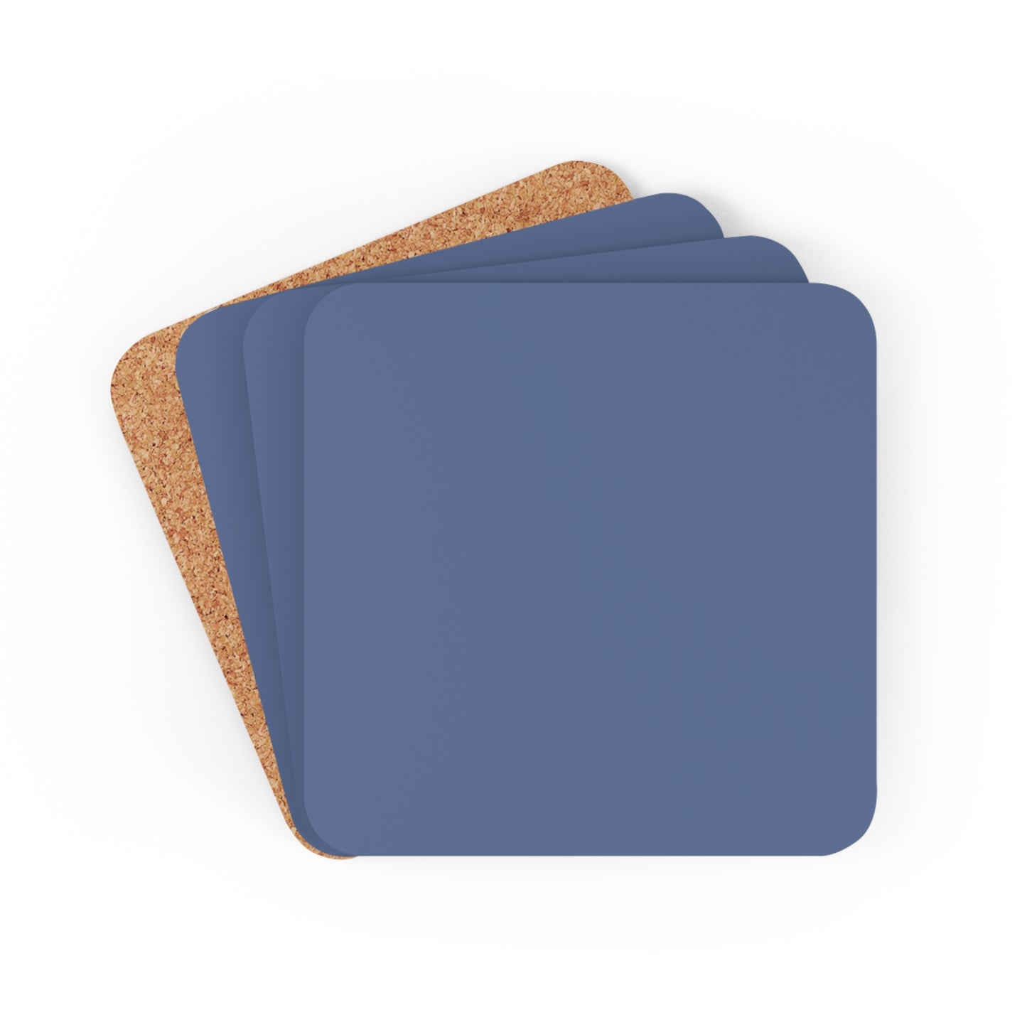 True Holiday Blue Nova Blue Solids Corkwood Coaster Set