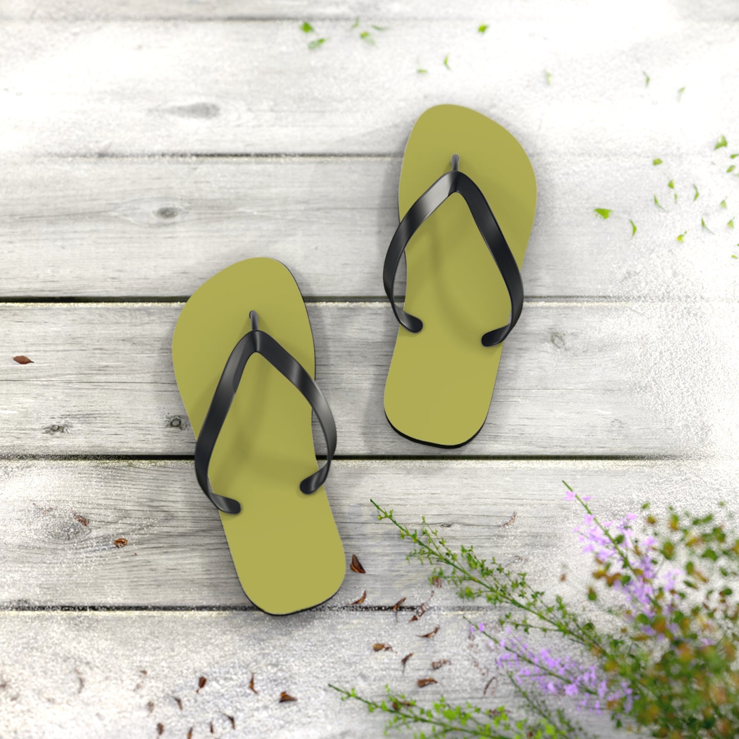 True Holiday Perennial Green Solids Flip Flops