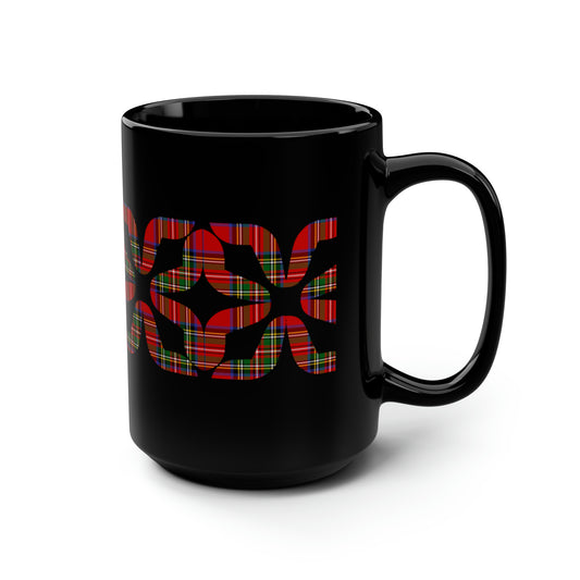 True Holiday Royal Stewart Tartan Plaid Black Mug, 15oz