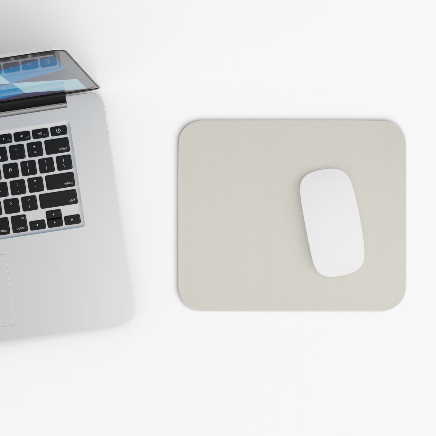 True Holiday Swiss Coffee White Solids Mouse Pad