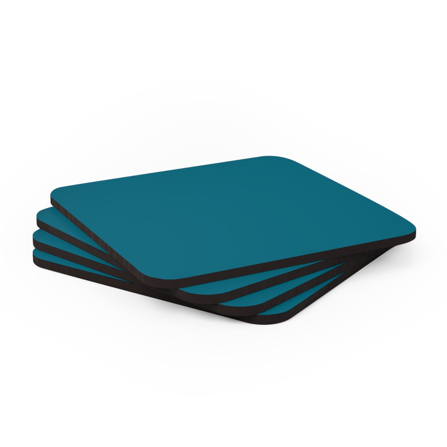 True Holiday Deep Ocean Blue Solids Corkwood Coaster Set