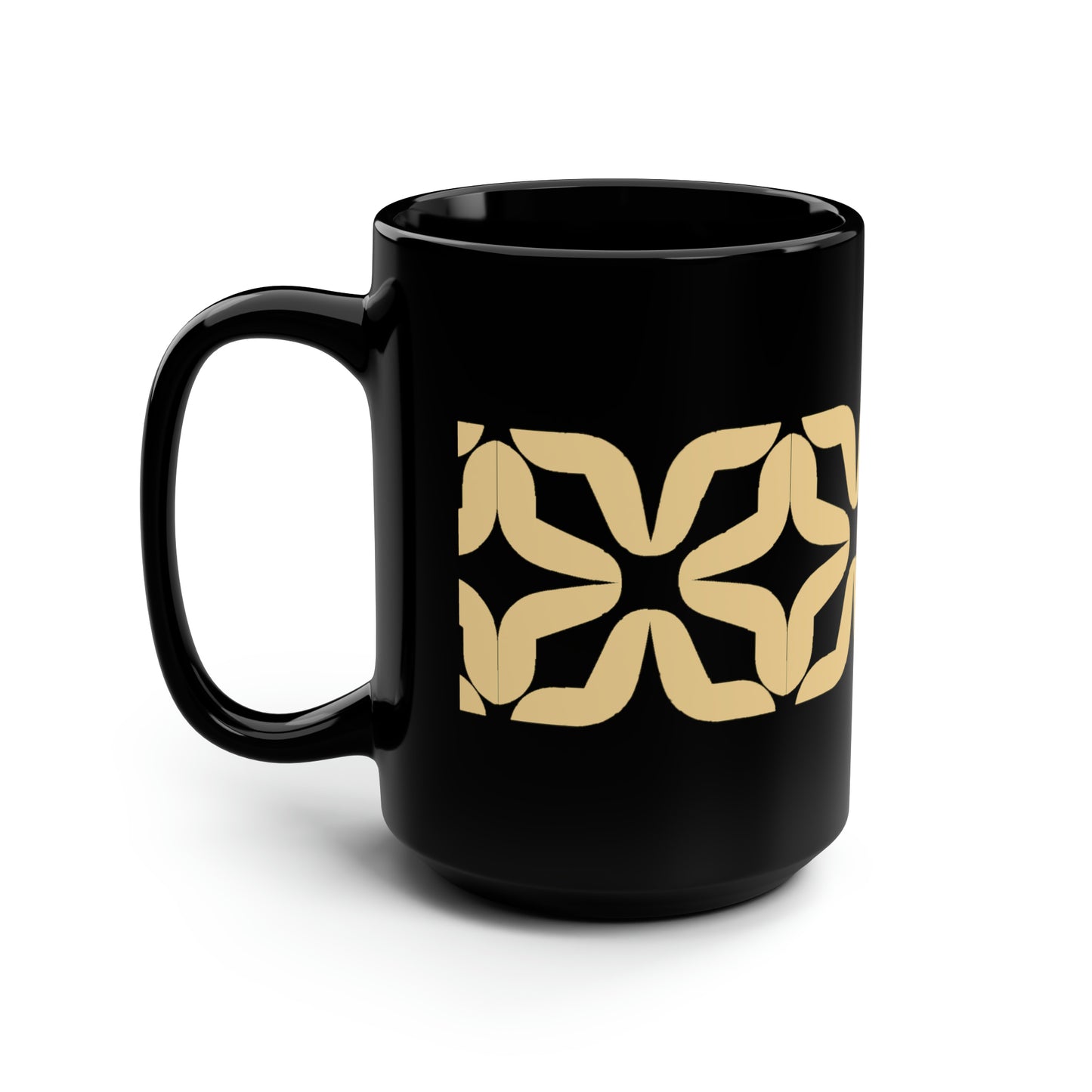 True Holiday Honeybee Yellow Solids Black Mug, 15oz