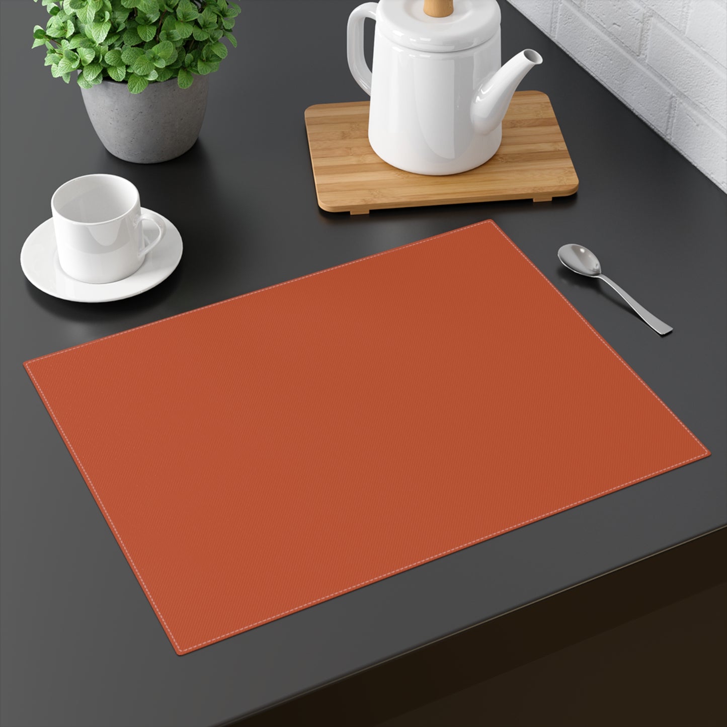 True Holiday Fireball Orange Solids Placemat