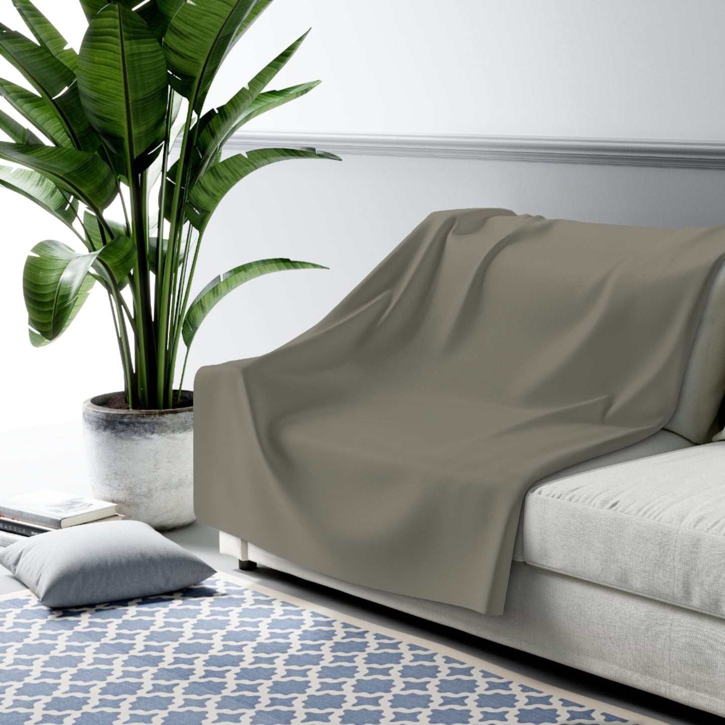 True Holiday Antique Pewter Green Solids Throw Blanket