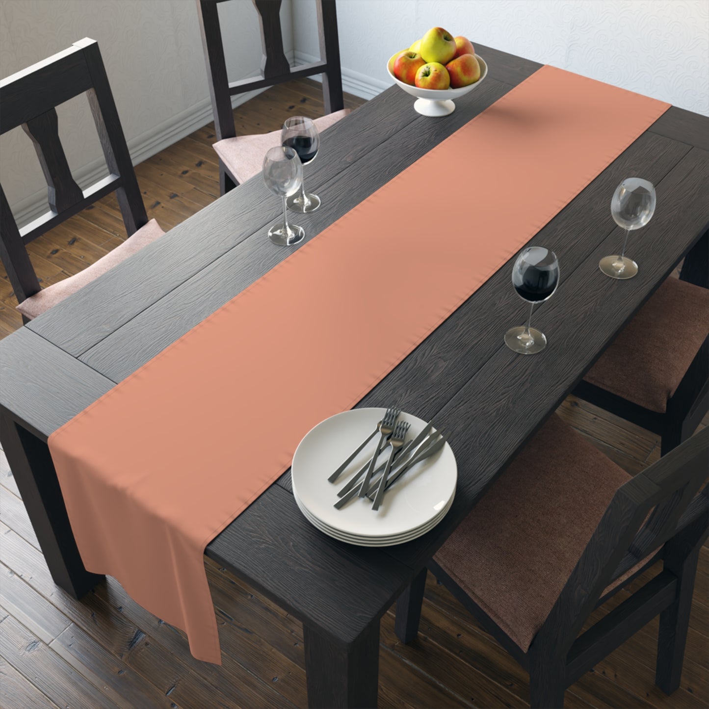 True Holiday Coral Spice Orange Solids Table Runner