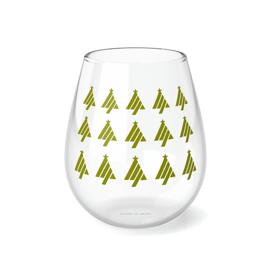 True Holiday Dark Lime Green Solids 11.75oz Stemless Wine Glass
