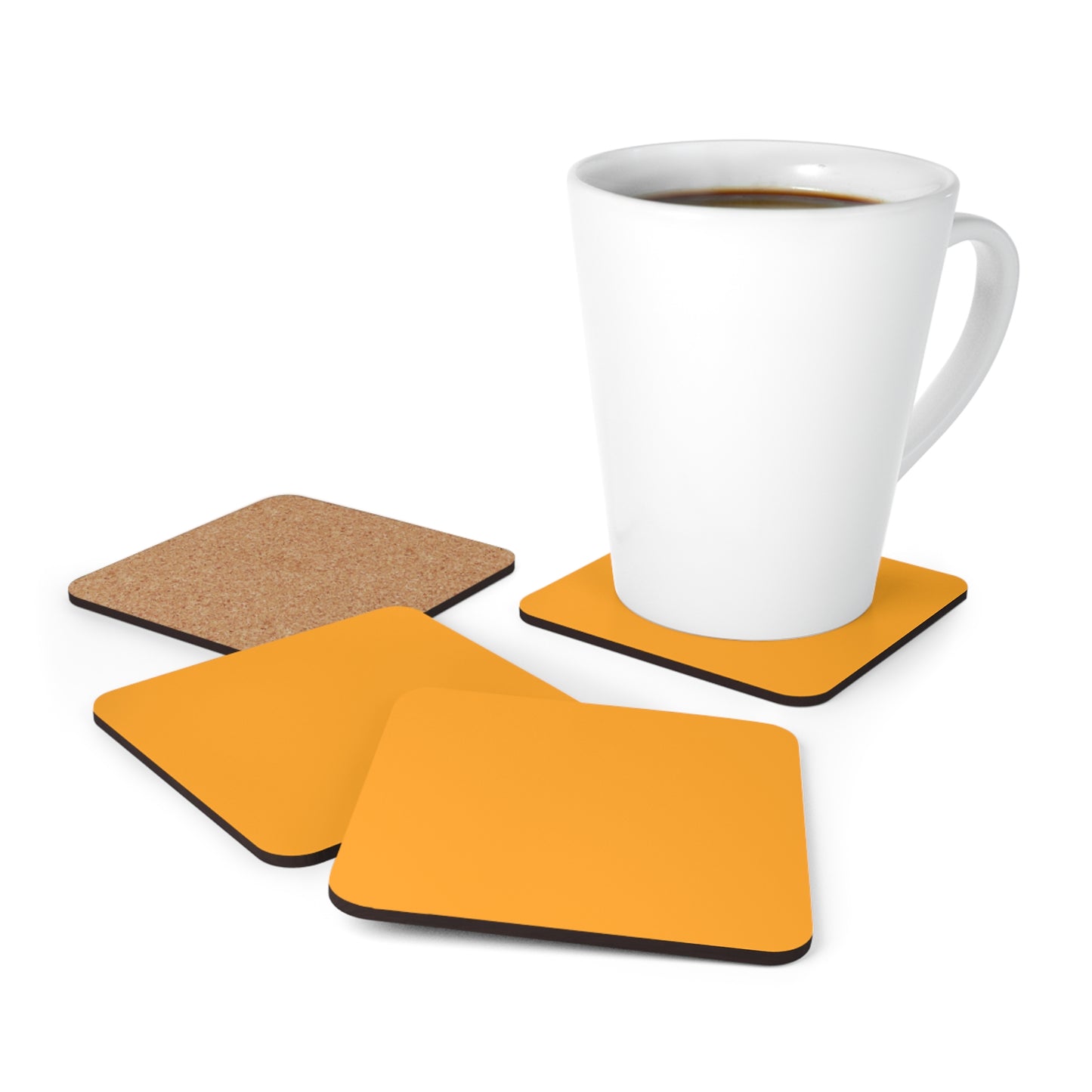 True Holiday Citrus Blast Yellow Solids Corkwood Coaster Set