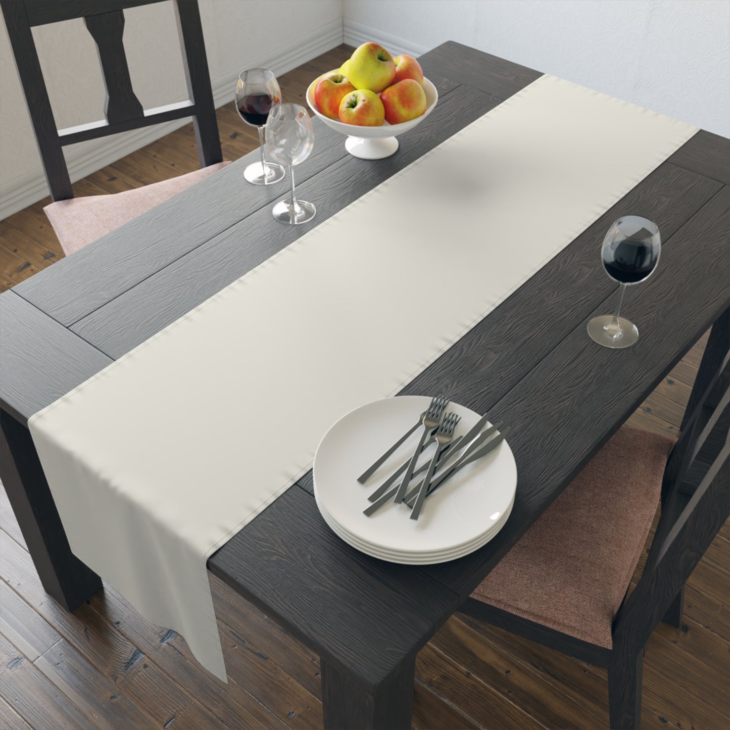 True Holiday Swiss Coffee White Solids Table Runner