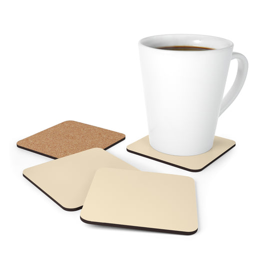 True Holiday Ivory Lustre Yellow Solids Corkwood Coaster Set