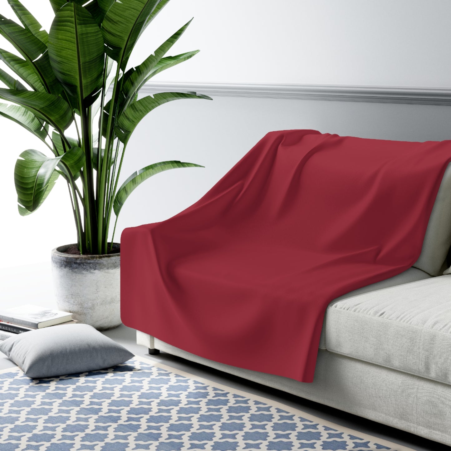 True Holiday Candy Cane Red Solids Throw Blanket