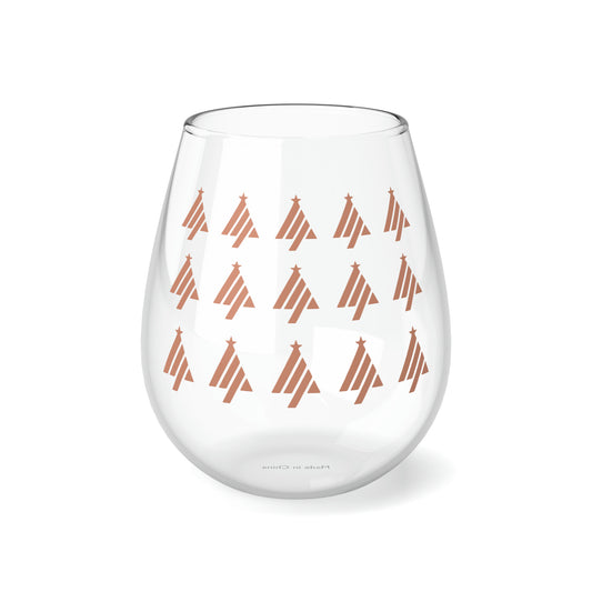 True Holiday Coral Spice Orange Solids 11.75oz Stemless Wine Glass