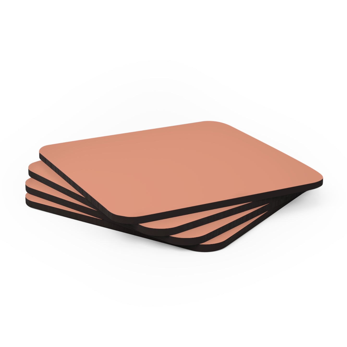 True Holiday Coral Spice Orange Solids Corkwood Coaster Set