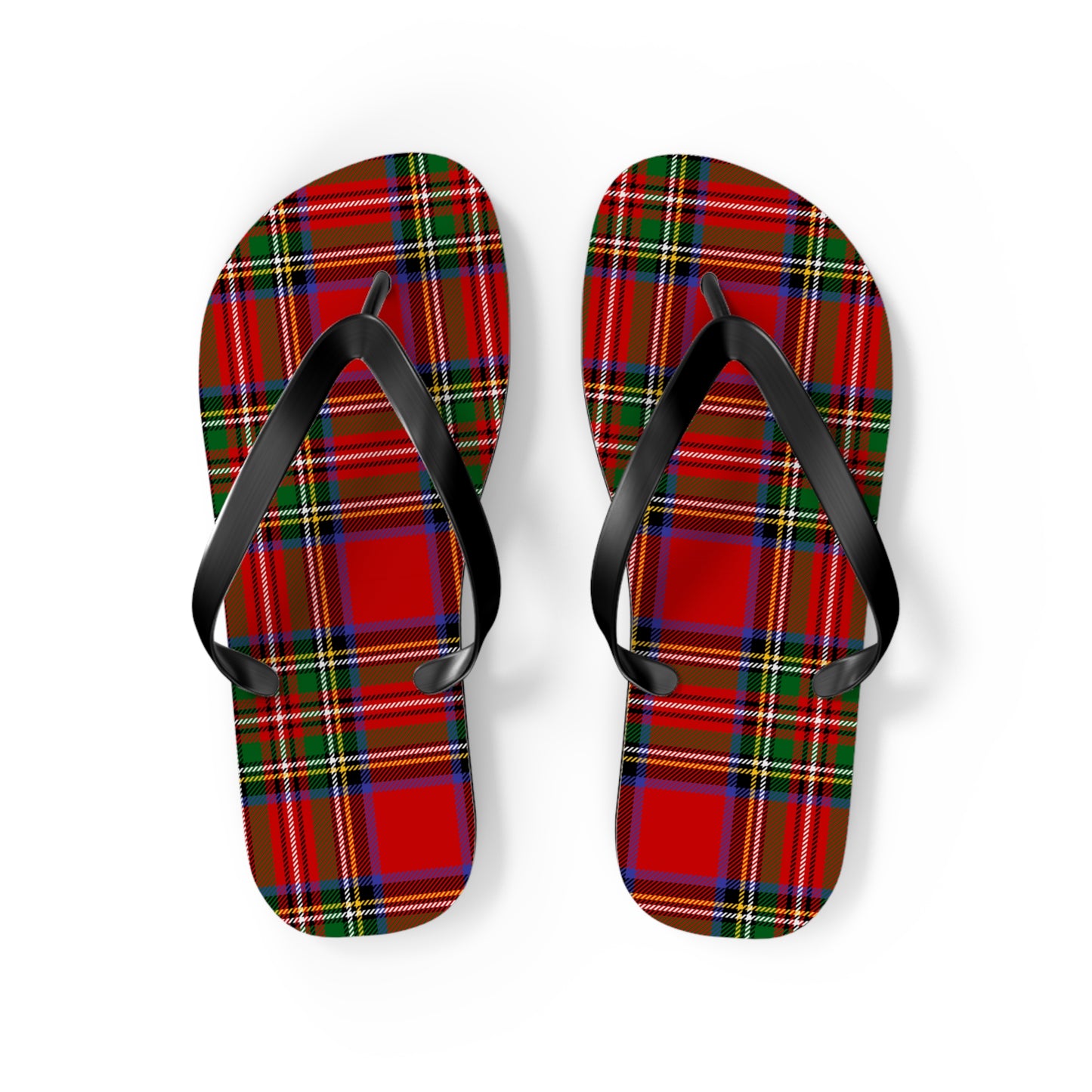 True Holiday Royal Stewart Tartan Plaid Flip Flops
