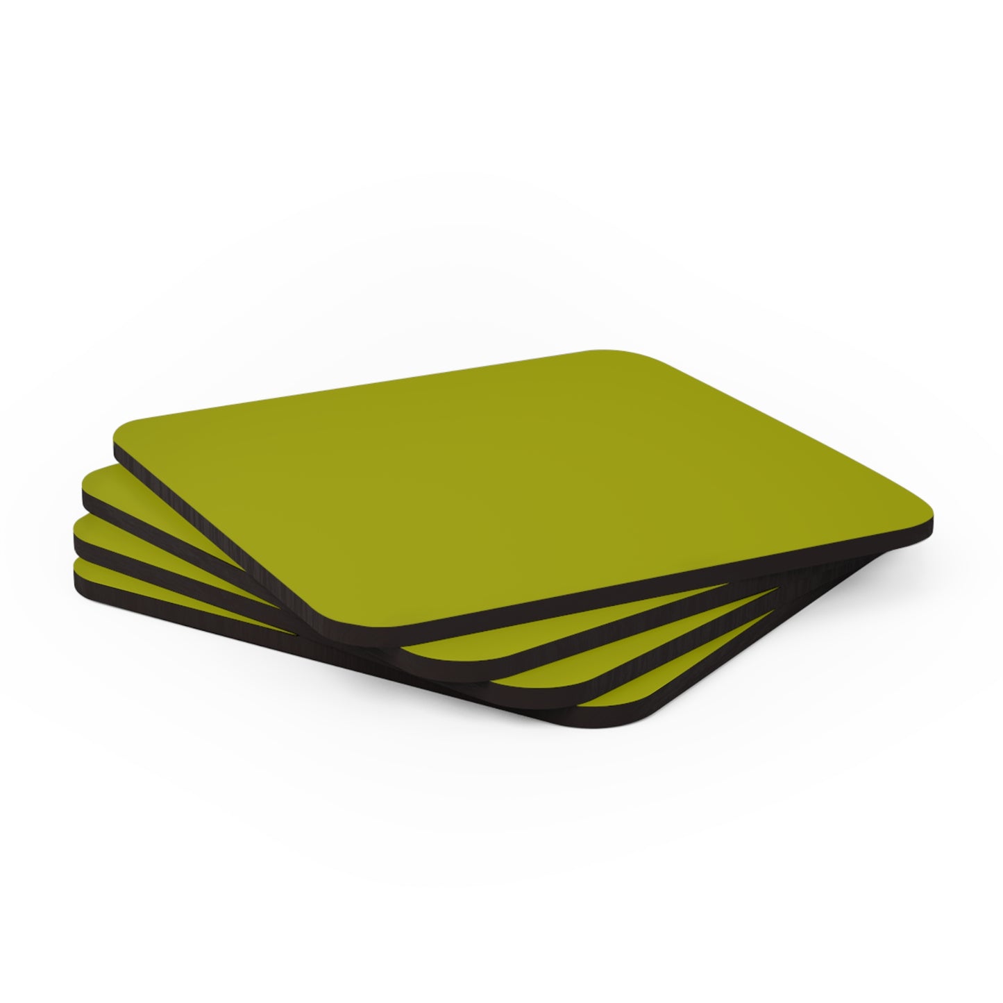True Holiday Dark Lime Green Solids Corkwood Coaster Set