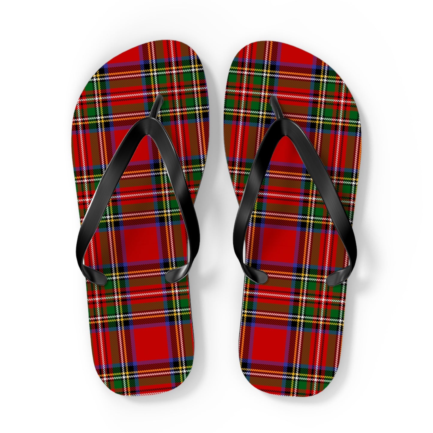 True Holiday Royal Stewart Tartan Plaid Flip Flops