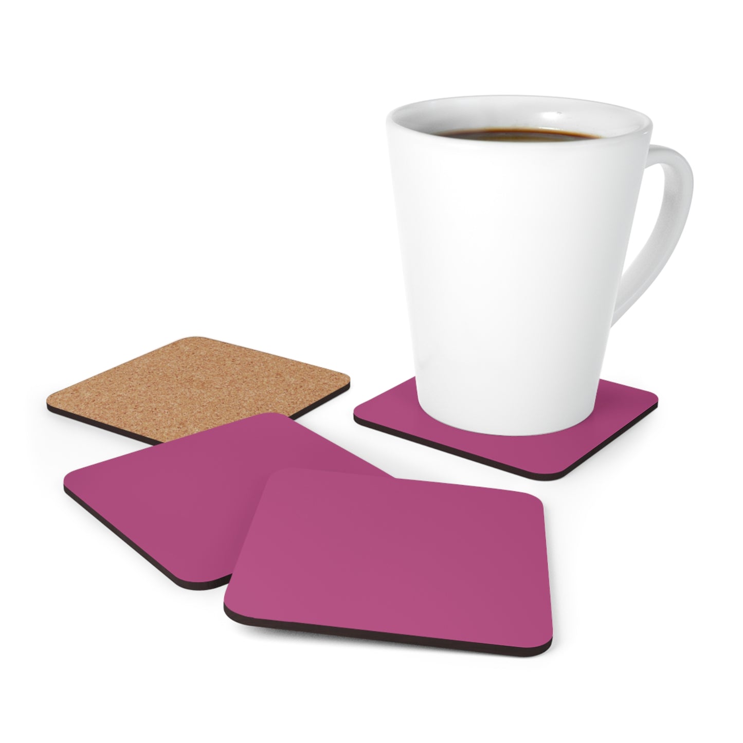 True Holiday Hot Lips Red Solids Corkwood Coaster Set