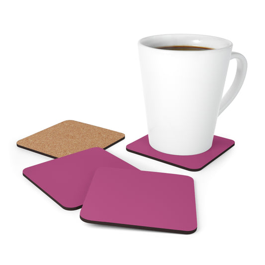 True Holiday Hot Lips Red Solids Corkwood Coaster Set