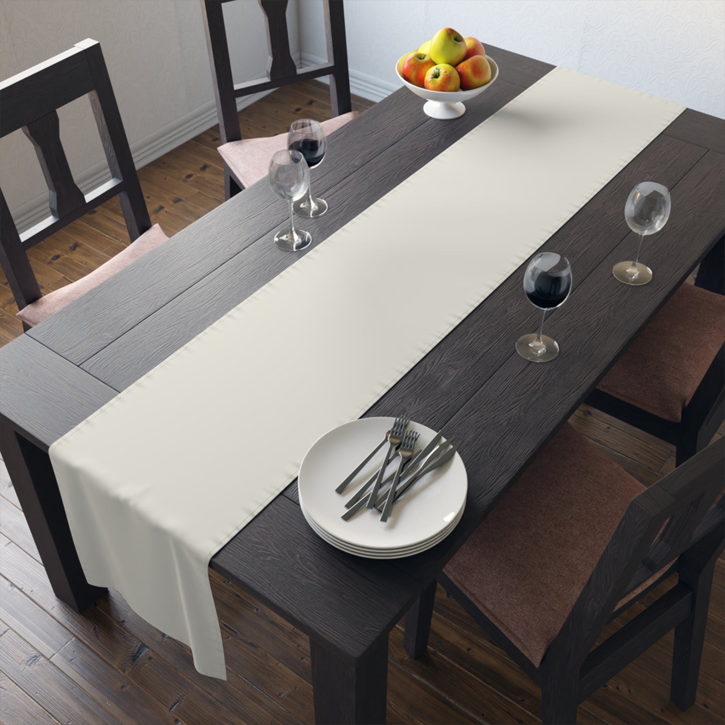 True Holiday Swiss Coffee White Solids Table Runner