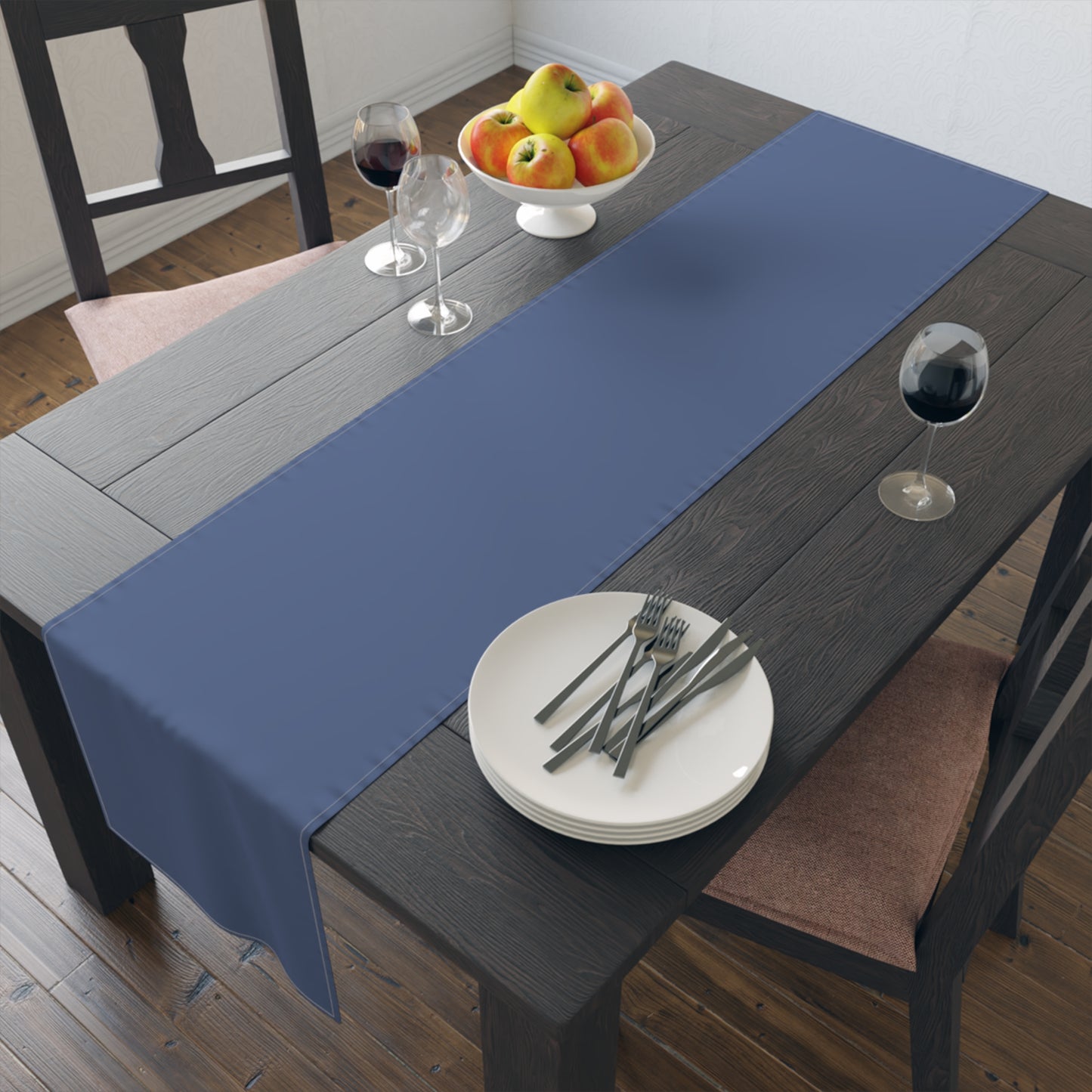True Holiday Blue Nova Blue Solids Table Runner