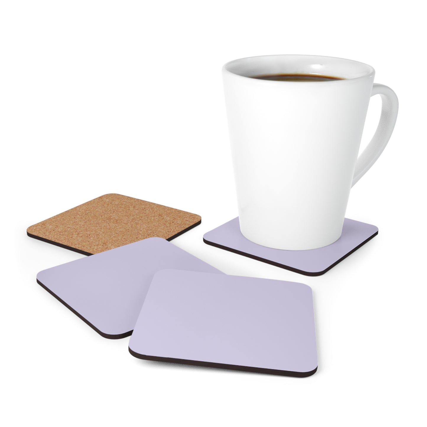 True Holiday Grape Ice Purple Solids Corkwood Coaster Set