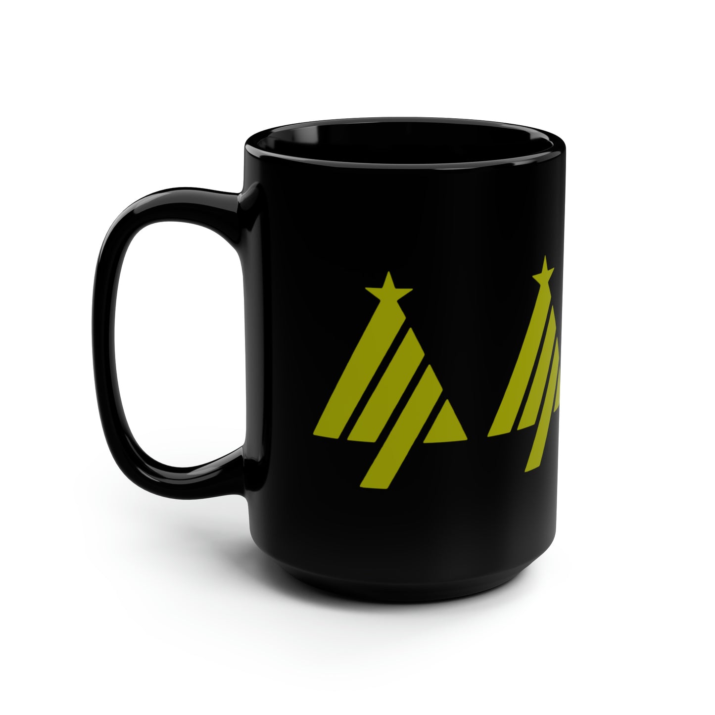 True Holiday Dark Lime Green Solids Black Mug, 15oz
