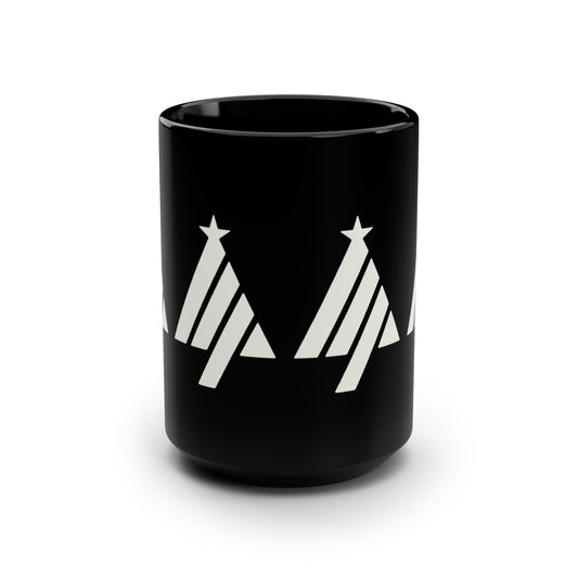 True Holiday White Heron White Solids Black Mug, 15oz