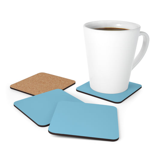True Holiday Aquarium Blue Blue Solids Corkwood Coaster Set