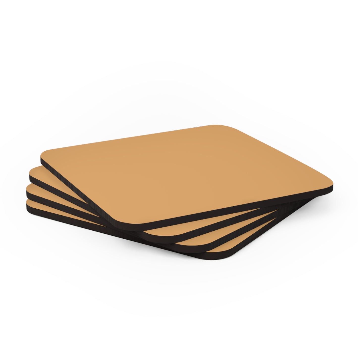 True Holiday Tiger Eye Yellow Solids Corkwood Coaster Set