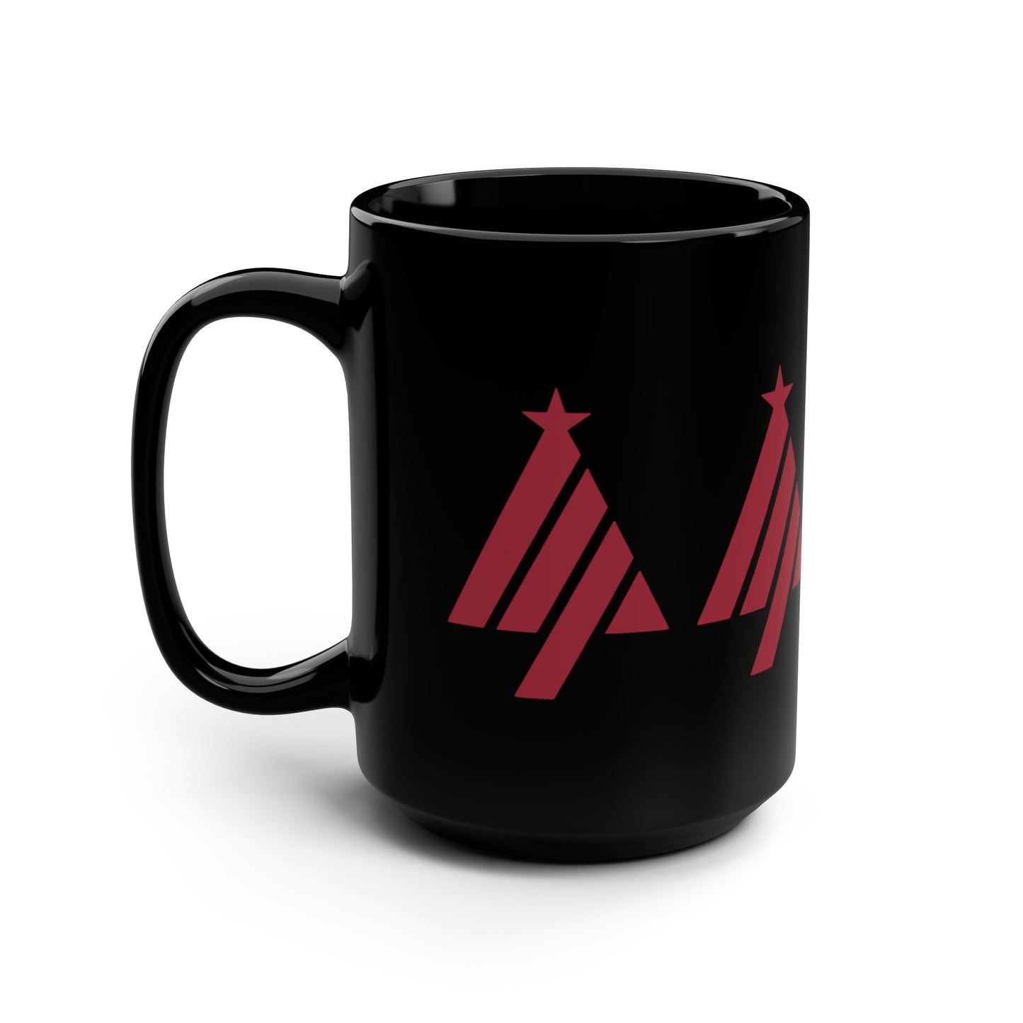 True Holiday Candy Cane Red Solids Black Mug, 15oz