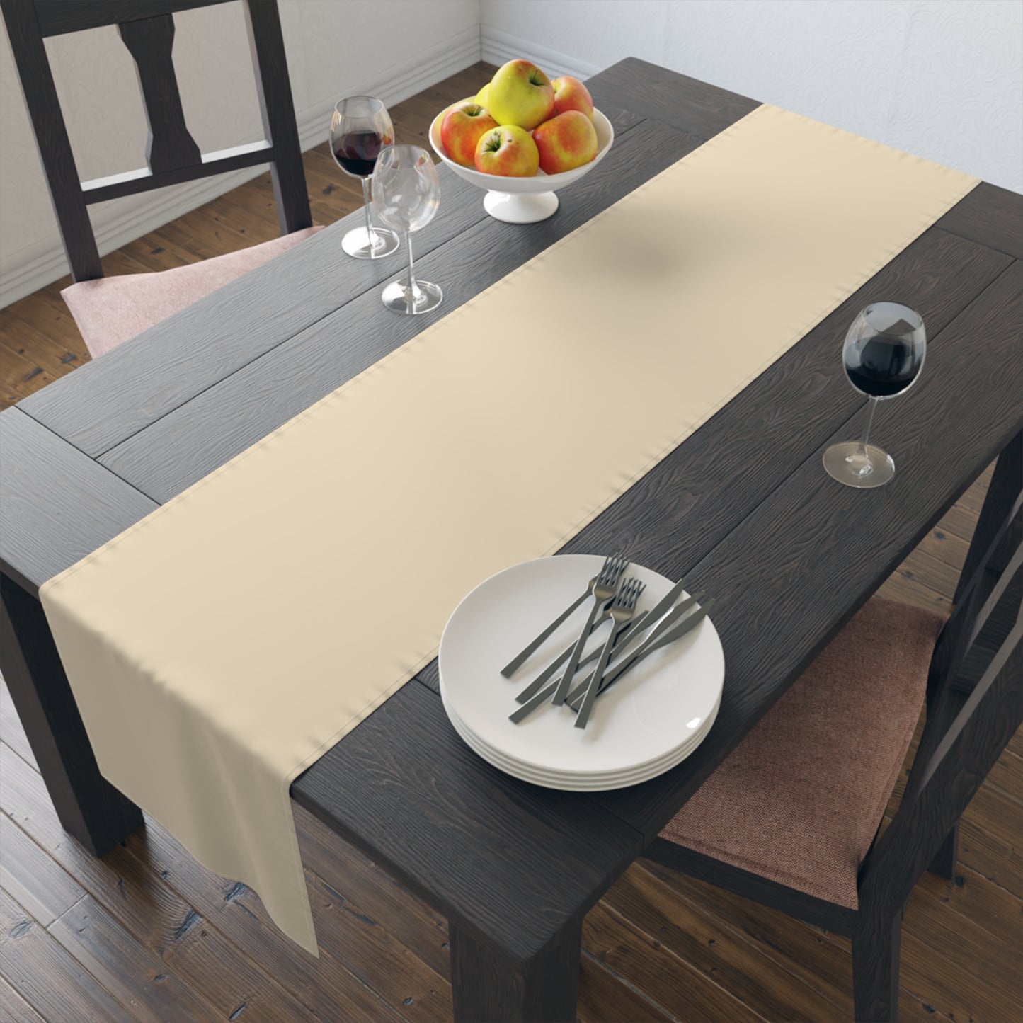 True Holiday Ivory Lustre Yellow Solids Table Runner