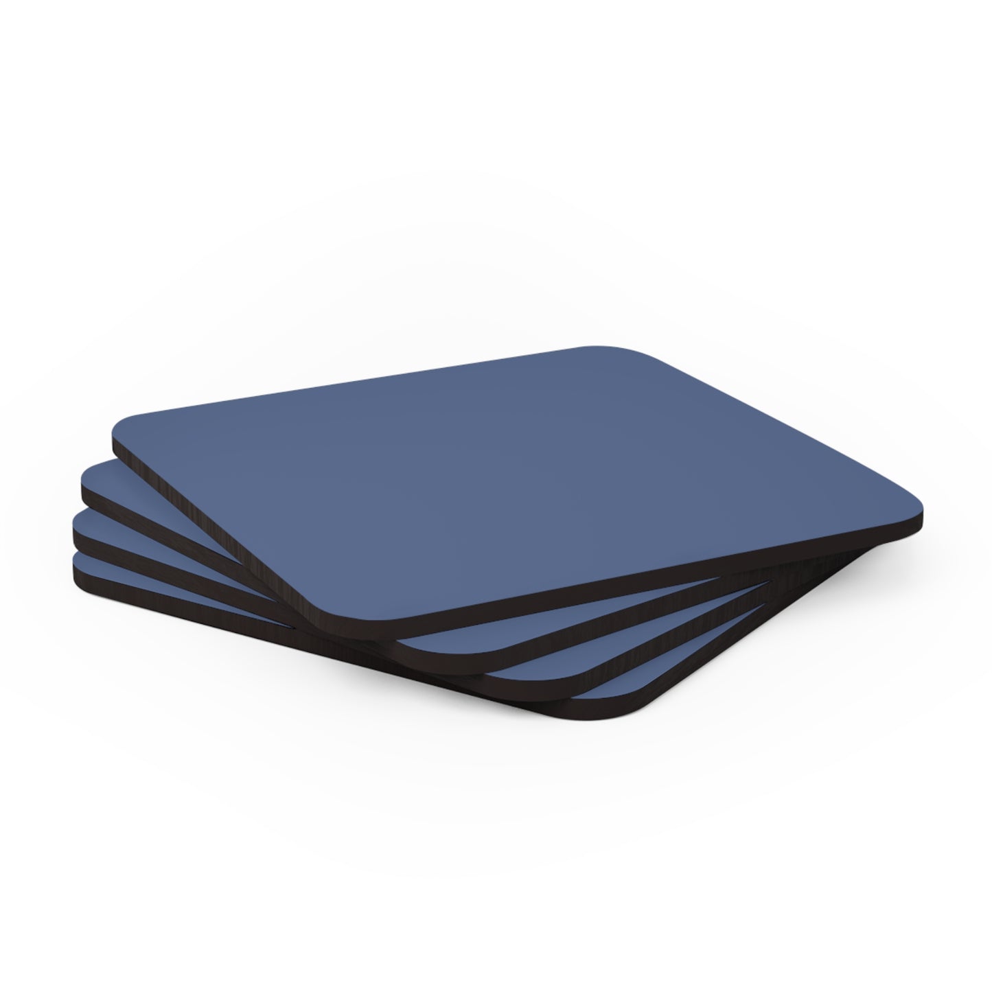 True Holiday Blue Nova Blue Solids Corkwood Coaster Set