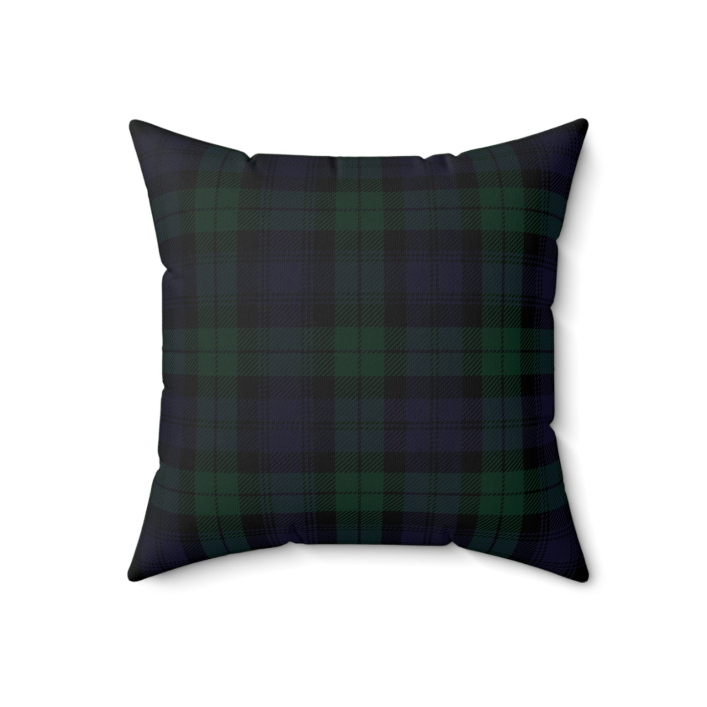 True Holiday Black Watch Tartan Plaid 18" Square Throw Pillow
