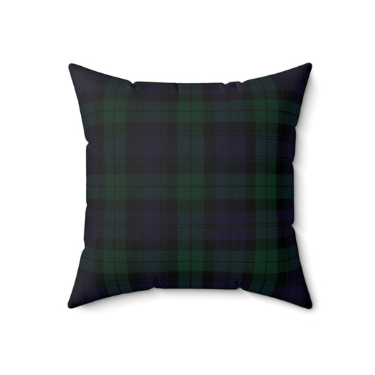 True Holiday Black Watch Tartan Plaid 18" Square Throw Pillow