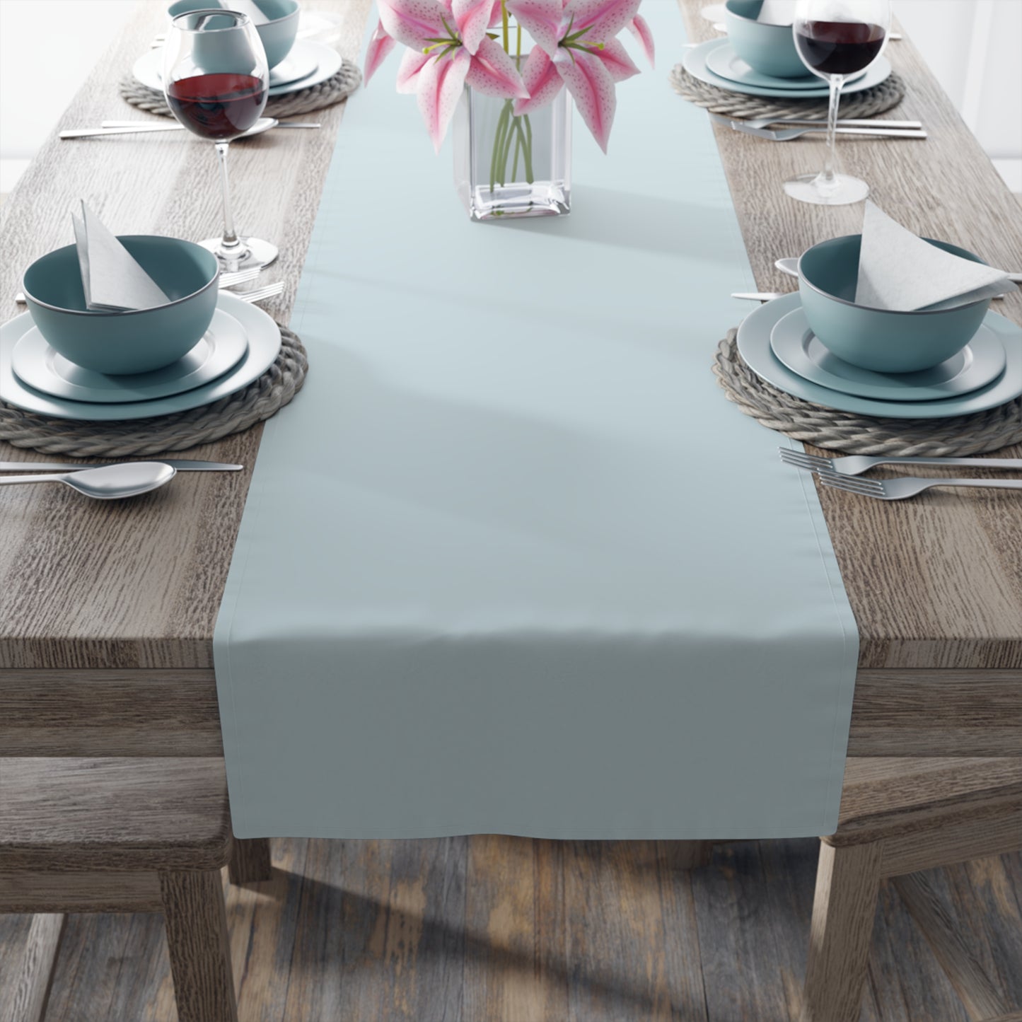 True Holiday Polar Sky Blue Solids Table Runner