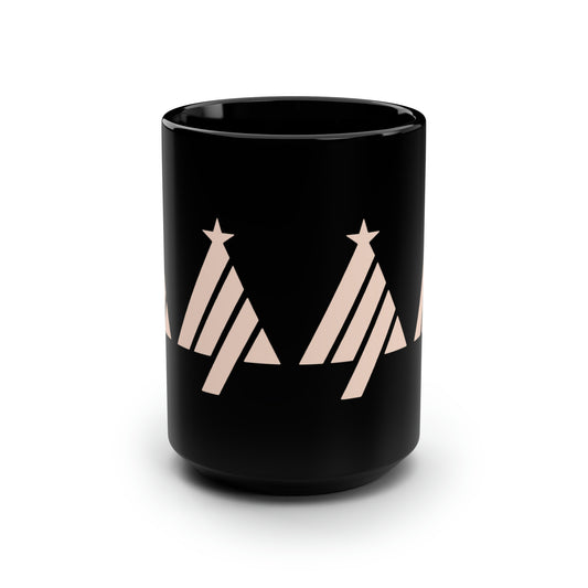 True Holiday Sunlit Coral Orange Solids Black Mug, 15oz