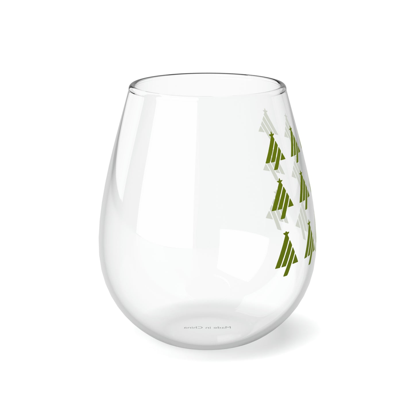 True Holiday Iguana Green Solids 11.75oz Stemless Wine Glass