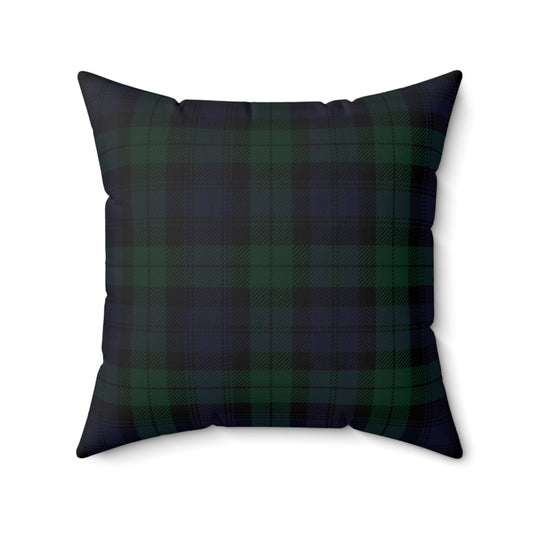 True Holiday Black Watch Tartan Plaid 20" Square Throw Pillow
