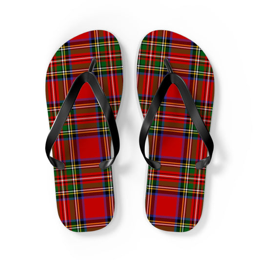 True Holiday Royal Stewart Tartan Plaid Flip Flops