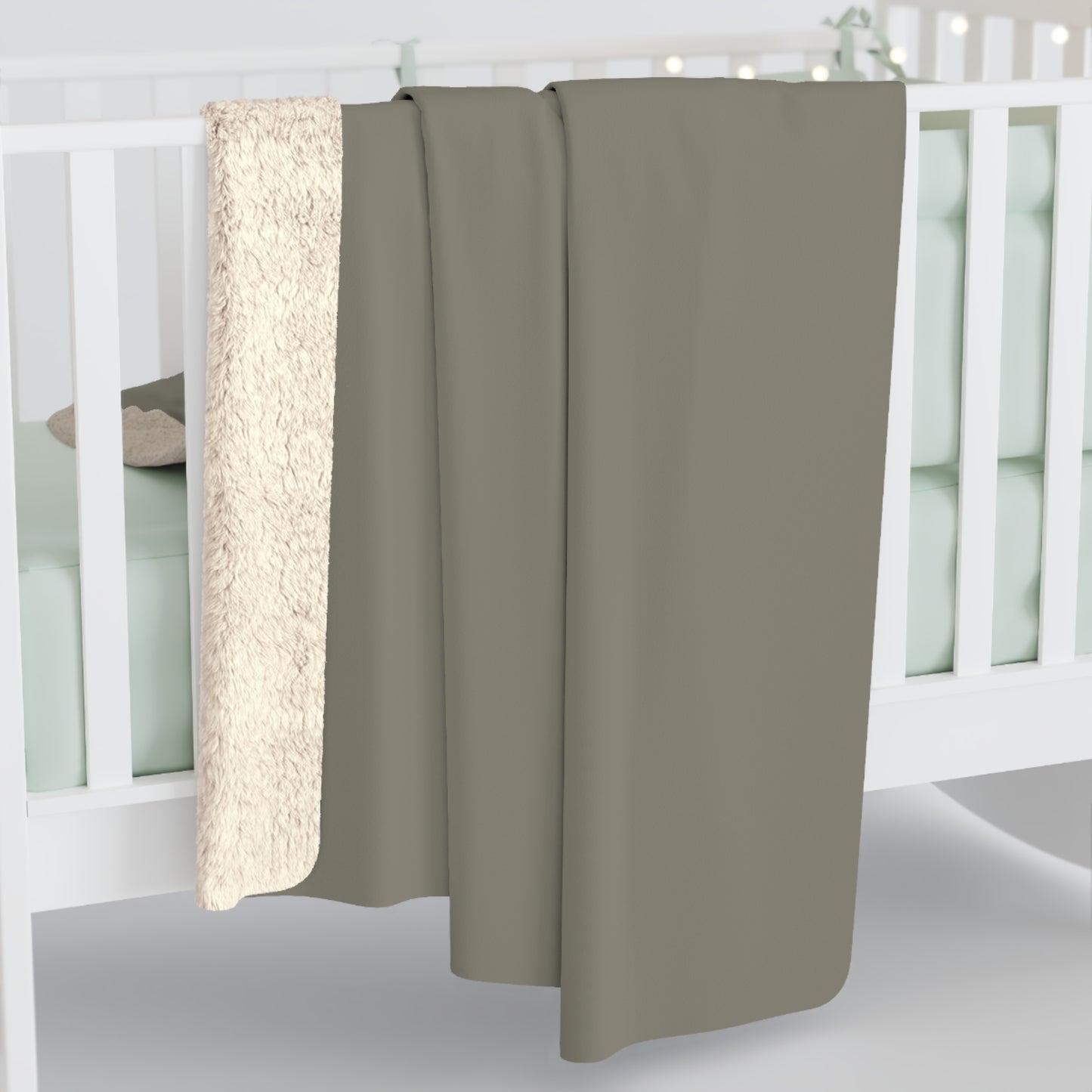 True Holiday Antique Pewter Green Solids Throw Blanket