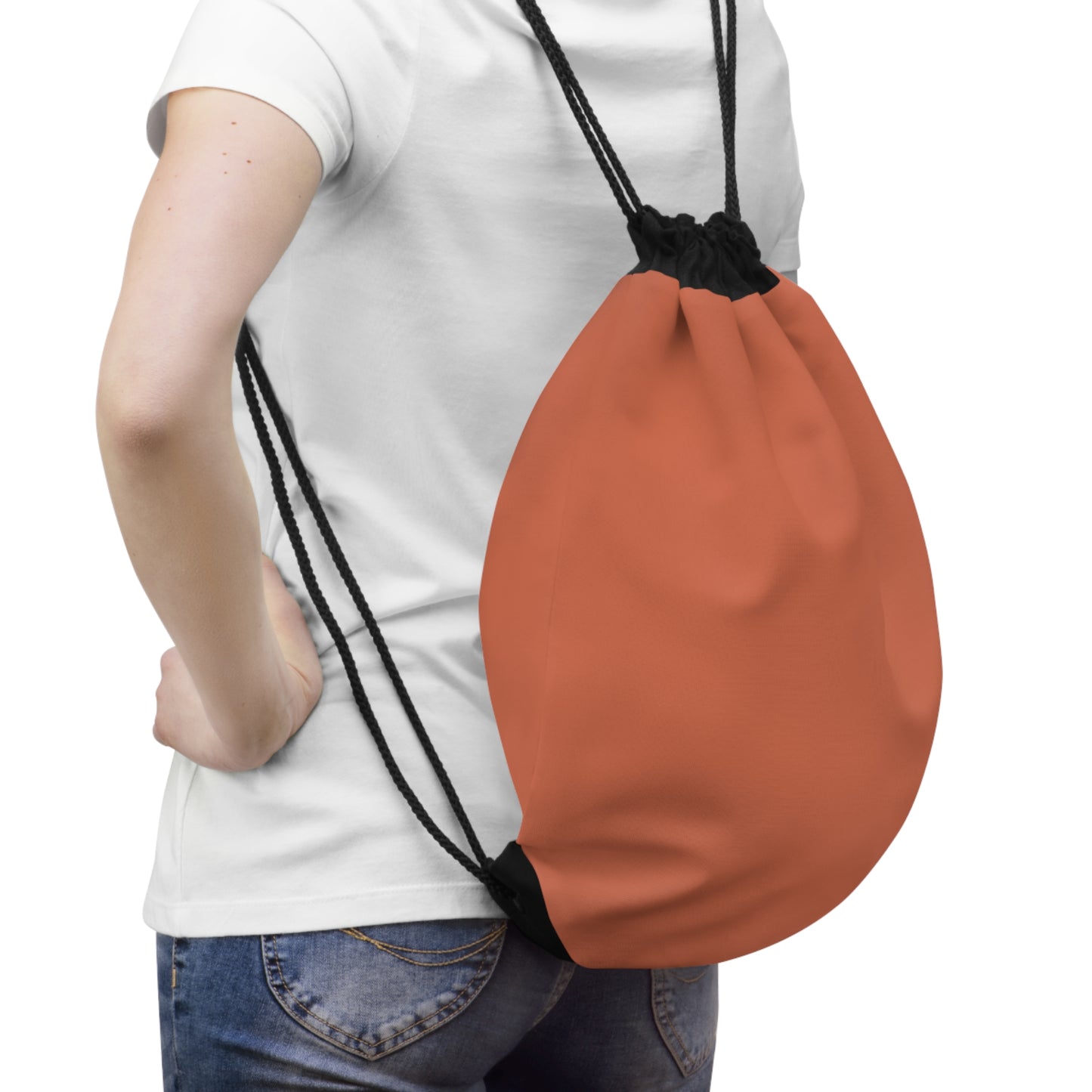 True Holiday Autumn Cover Orange Solids Drawstring Bag