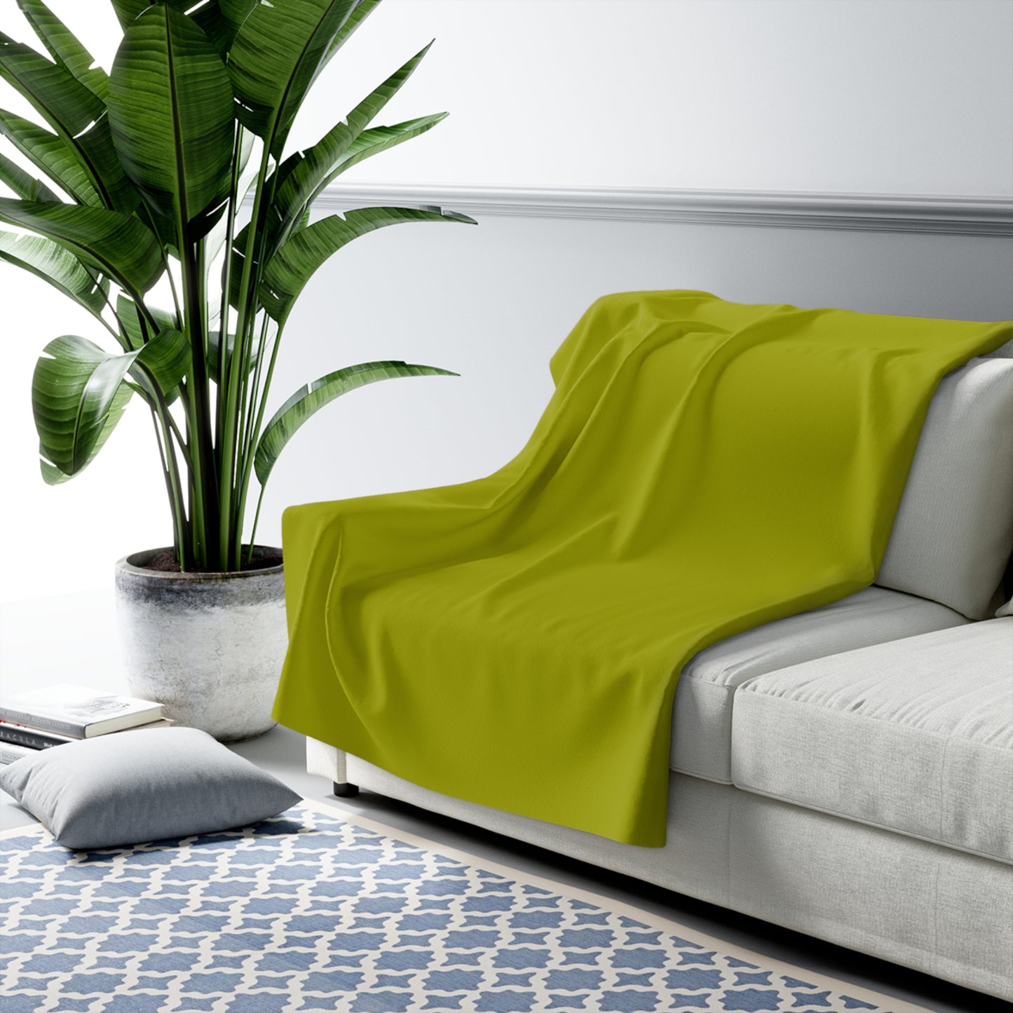 True Holiday Dark Lime Green Solids Throw Blanket
