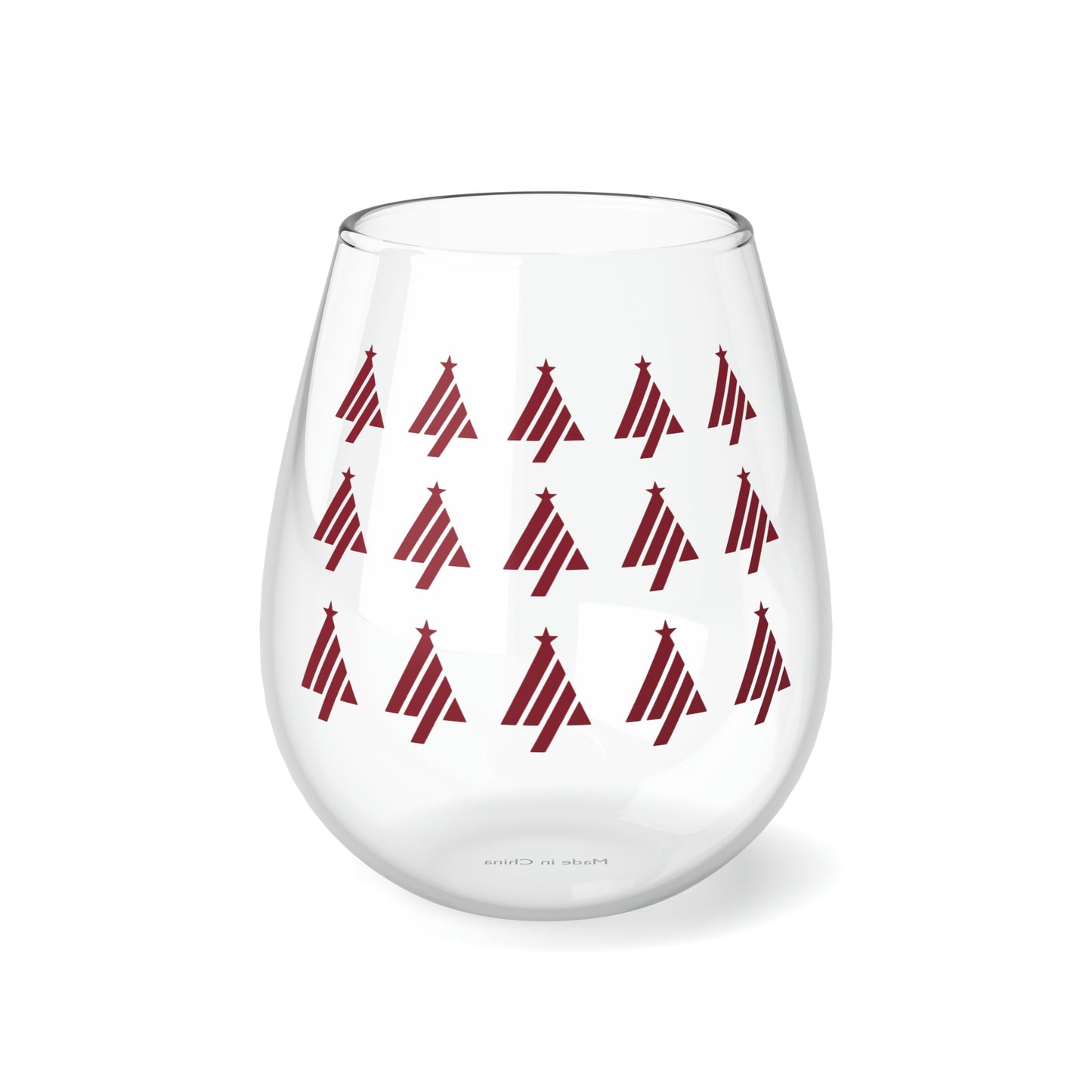 True Holiday Candy Cane Red Solids 11.75oz Stemless Wine Glass