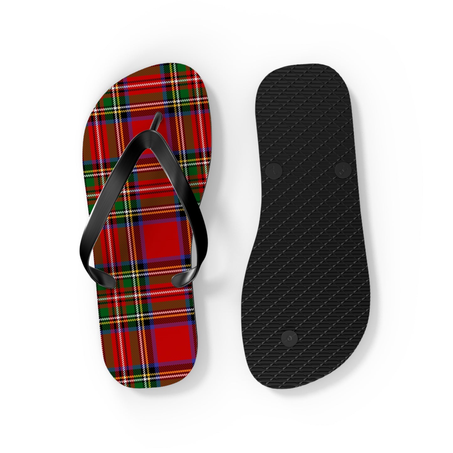 True Holiday Royal Stewart Tartan Plaid Flip Flops