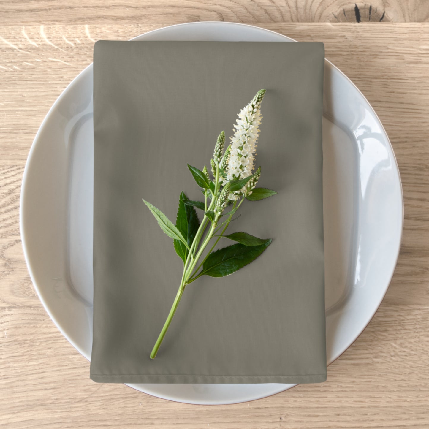 True Holiday Antique Pewter Green Solids Napkins